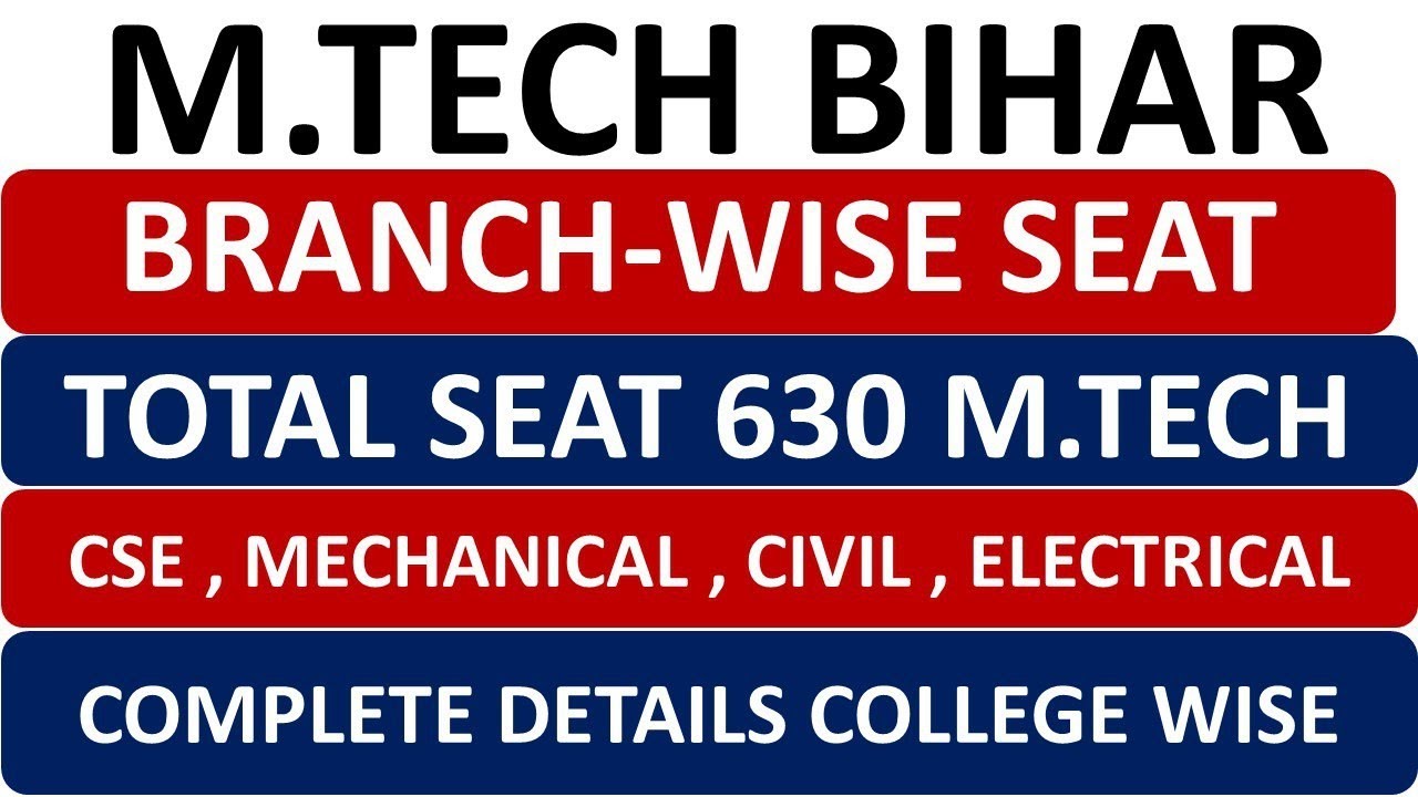 M.tech in Bihar||M.tech Admission Process in Bihar||Bihar M.tech Seat matrix||Bihar M.tech College 