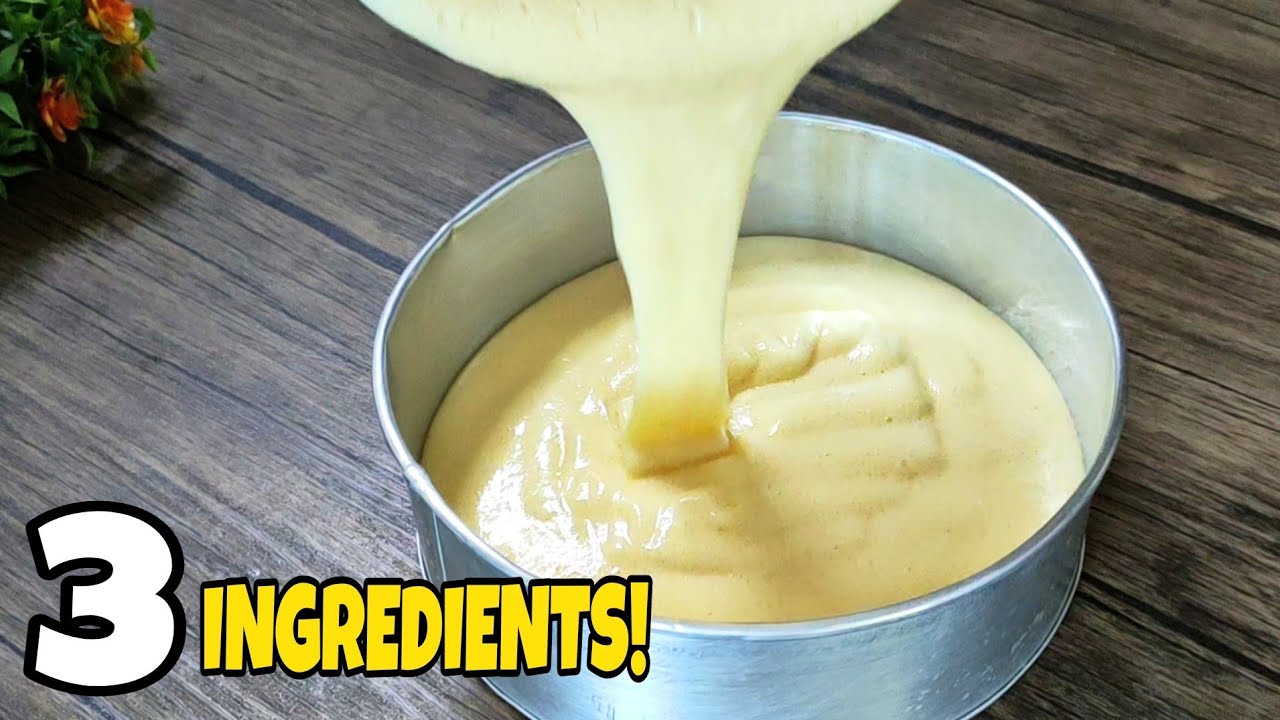 Only 3 Ingredients Super Soft Cake Recipe, Easy and Tasty! No Butter, Oil, Baking Powder and Soda