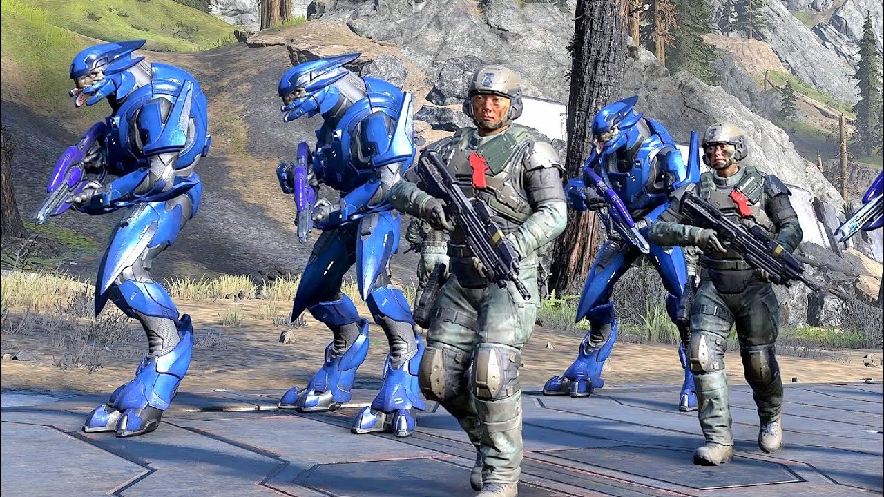 Marines & Elites vs Brute Chieftains - HALO INFINITE NPC Wars