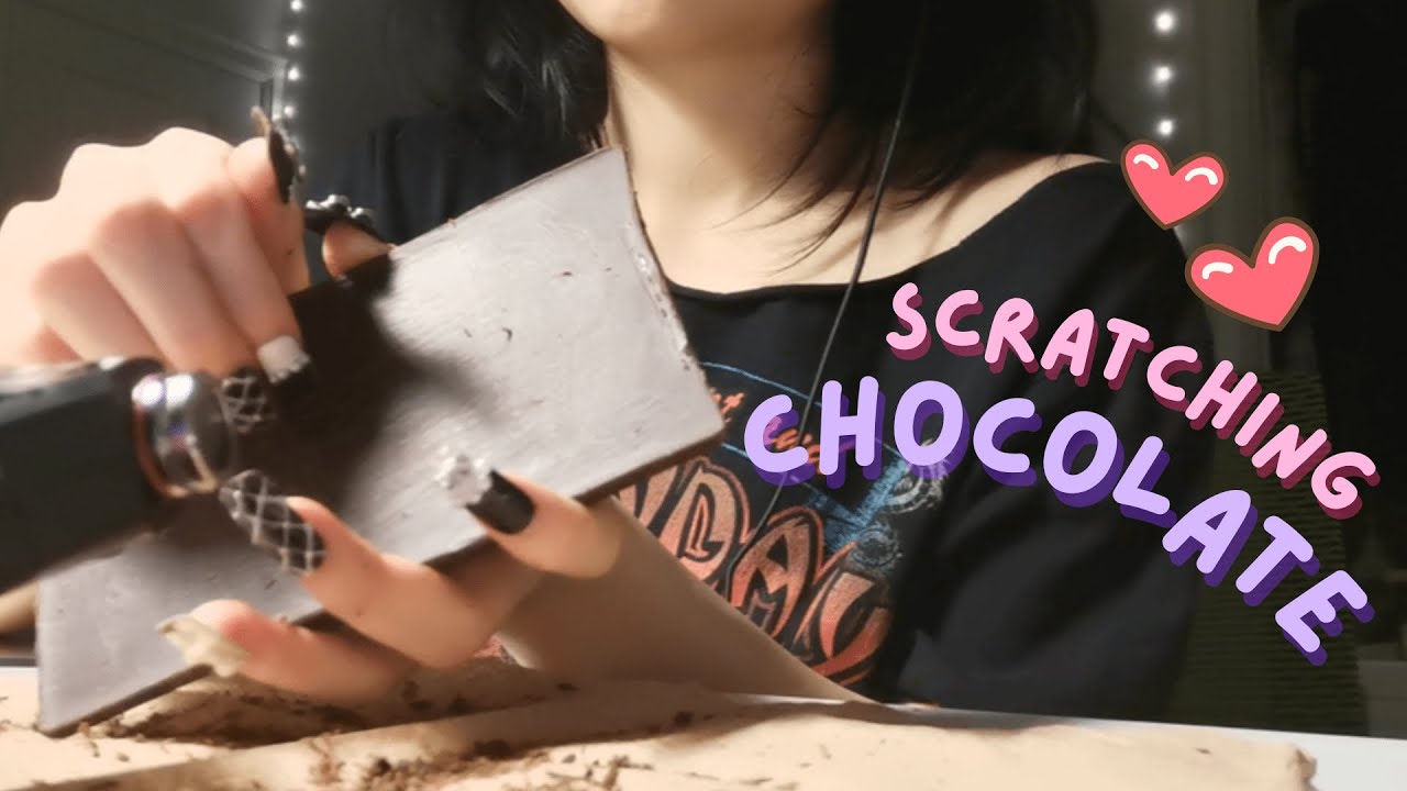 asmr | chocolate scratching!! (mostly the smoooooth side bc it's superior)