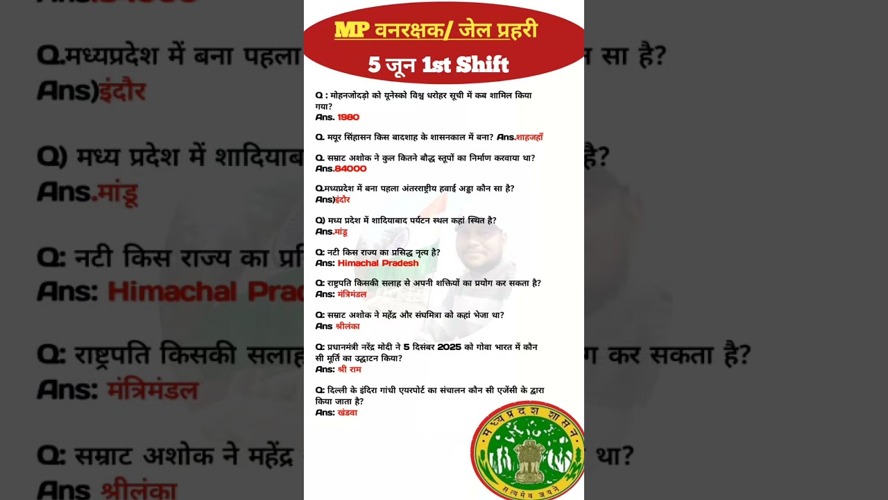 05 June 1st Shift MP Forest Guard Exam Analysis| today paper review Jail prahari #mpvanrakshak|