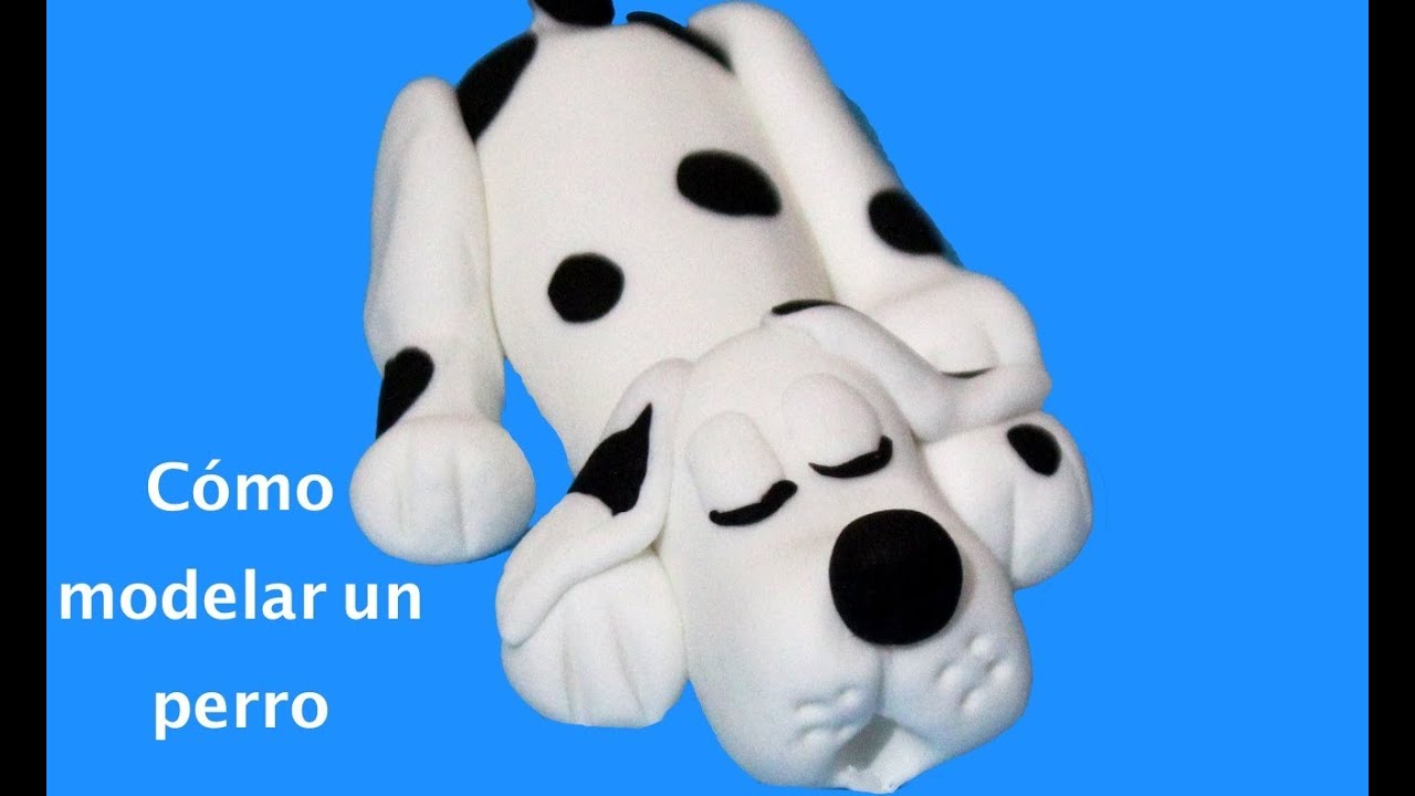 Cómo hacer perro en fondant para tartas. Dog cake topper