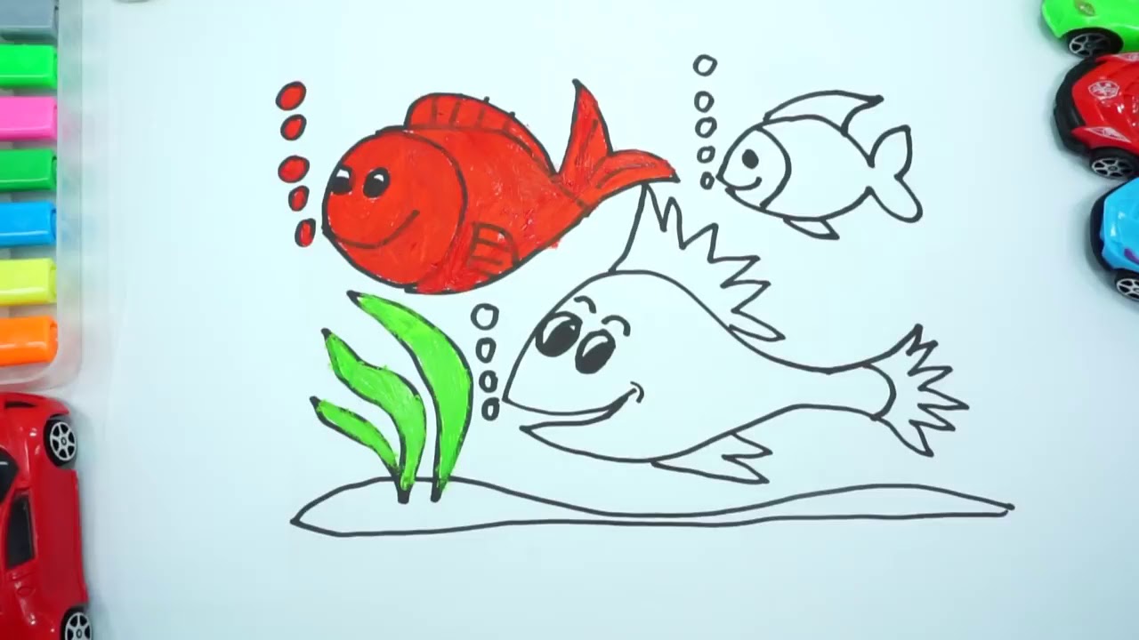 Crtanje za Djecu 🎨 Crtamo Ribice! 🐟 - Crtanje i Bojanje - Crtanje za malu decu youtube