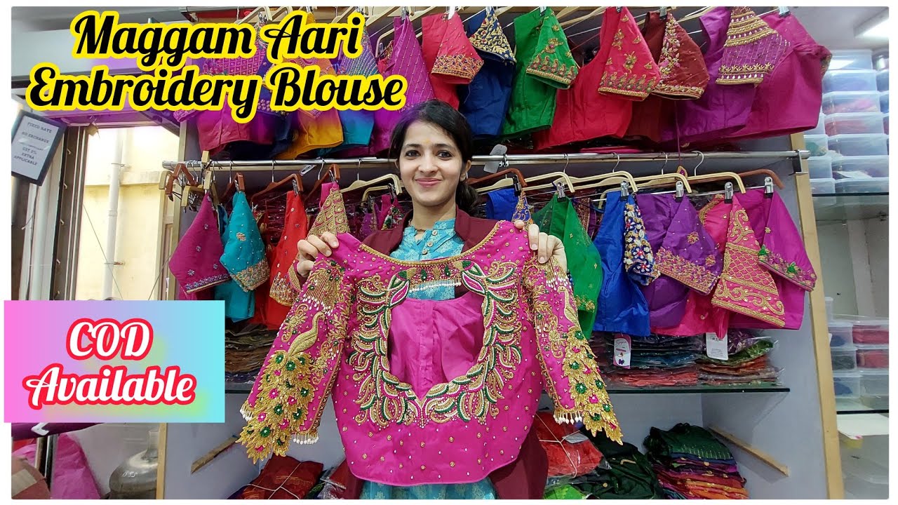 #Chickpet Maggam Aari Embroidery Blouse/ Pongal Special Collections Single Pieces Courier Available