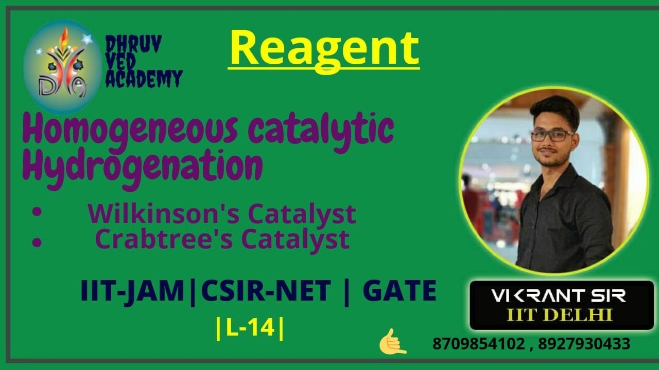 Wilkinson's catalyst | Crabtree's catalyst | Reagents (L-14) | IIT-JAM | CSIR-NET | GATE