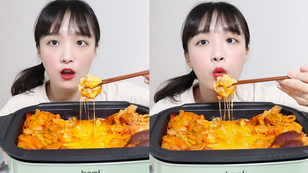 남편이 만들어준 치즈닭갈비 먹방 _ 나보다 요리 잘하는 듯 :D