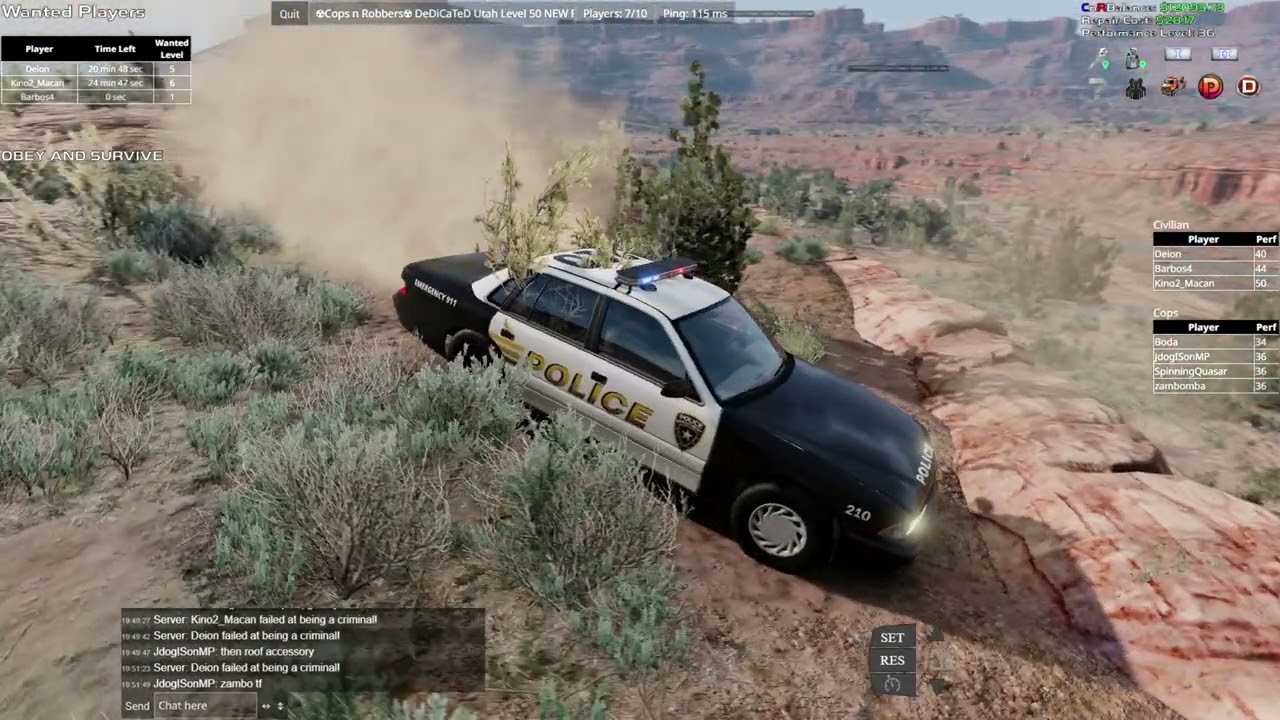 Police Chases over rocks and hills