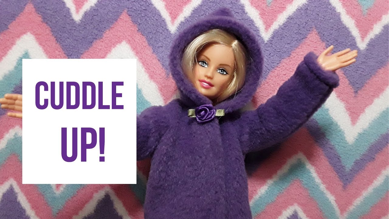 Yes, I DID! I made the most GORGEOUS GLAM Purple Fleece Jacket with a HOOD for my doll!