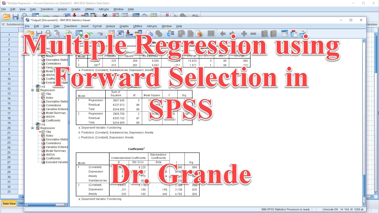 Multiple Regression using Forward Selection Method in SPSS