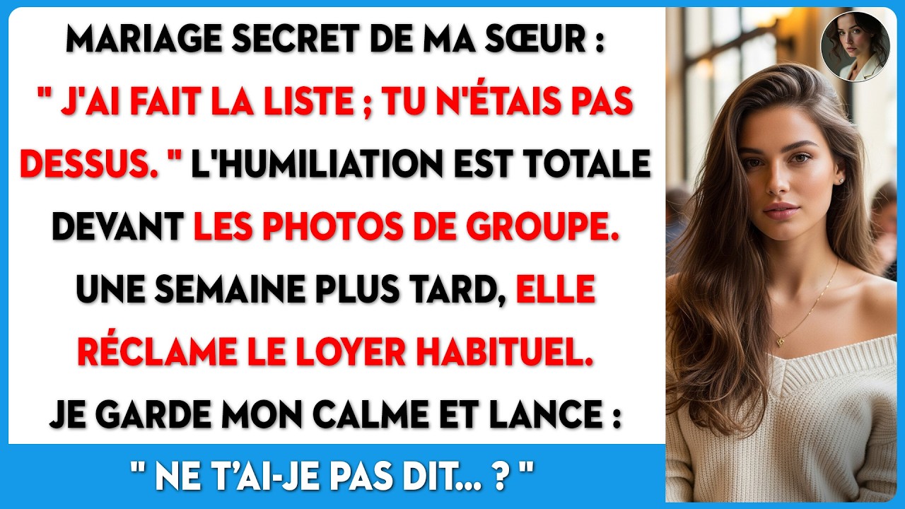 Ma sœur m’exclut de son mariage en ricanant : 