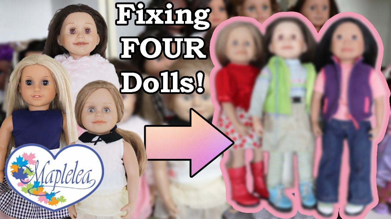 Fixing up FOUR Thrift Store American Girl and Maplelea Dolls - Julie, Leonie, Taryn and Saila!