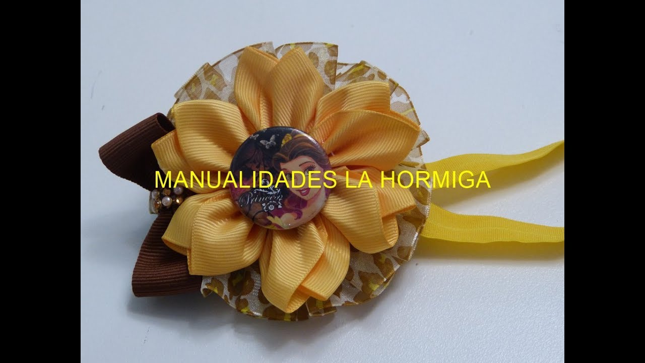 COMO HACER FLOR DE PUNTAS CERRADAS  DOBLES❤️🌸how to make Flowers Ribbons, DIY#135