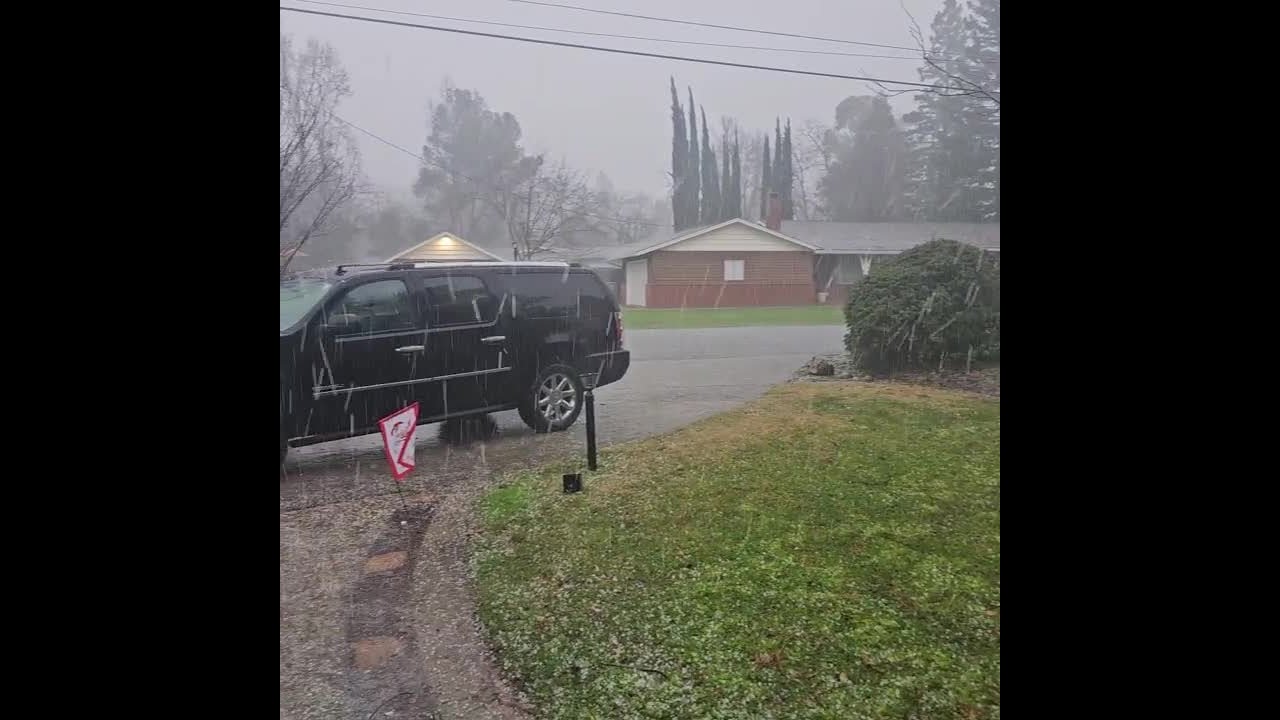 Christmas Day storm raw video | Hail in Granite Bay