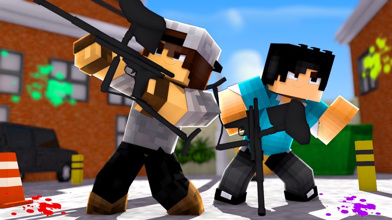 Minecraft: CORRIDA PVP - ARMAS DE PAINTBALL!