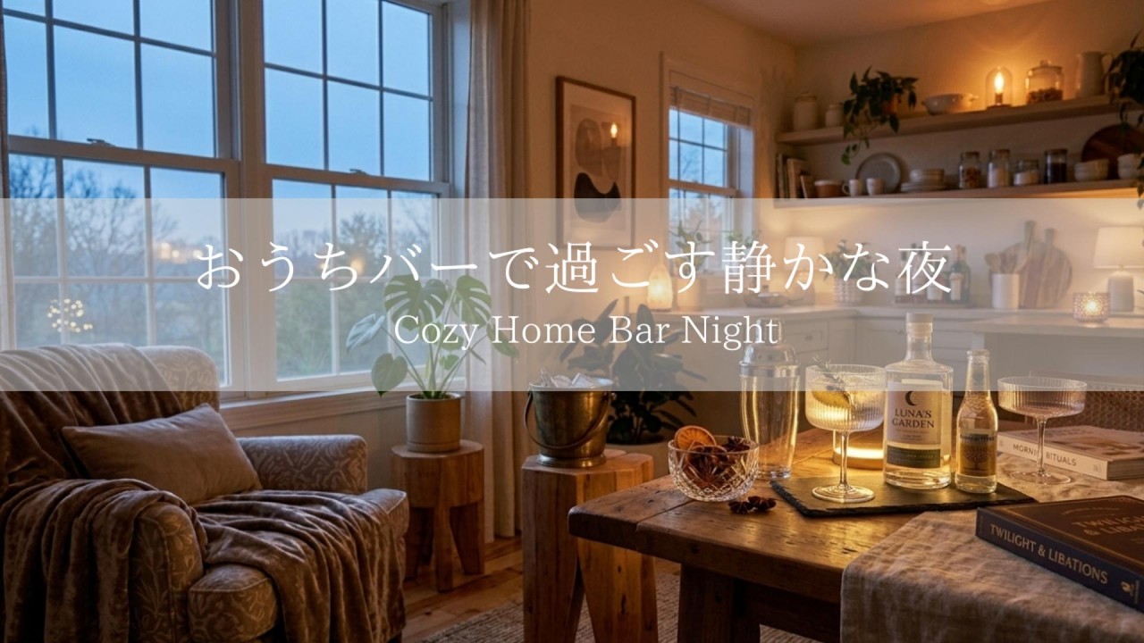 【夜BGM】おうちバーで過ごす静かな夜｜Cozy Home Bar Night（Piano & Guitar）｜リラックス・読書・勉強・作業用