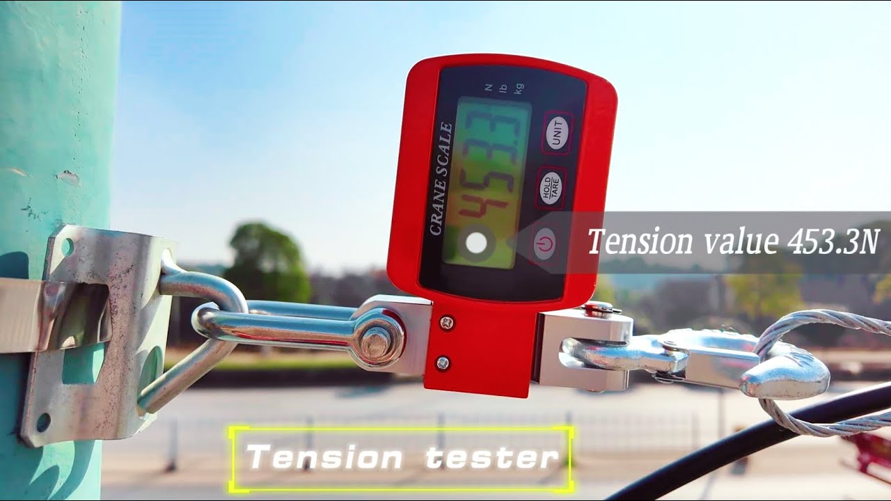 ADSS fiber optic cable installation tension test