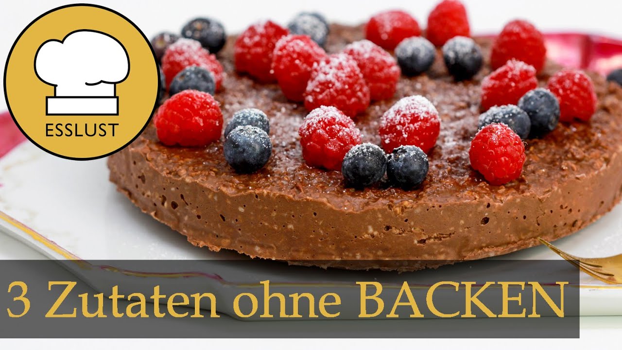 3 Zutaten SCHOKOKUCHEN ohne Backen