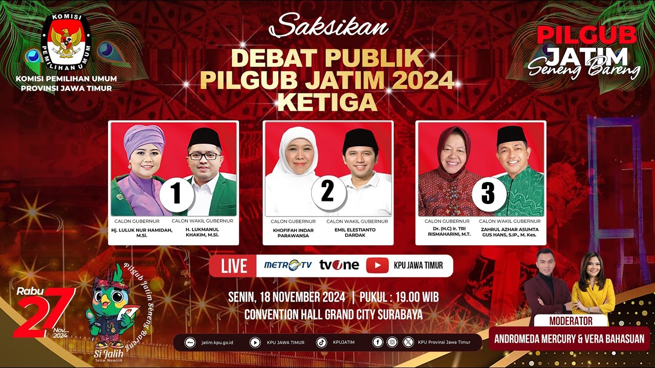 Debat Publik Pilgub Jatim 2024 Ketiga