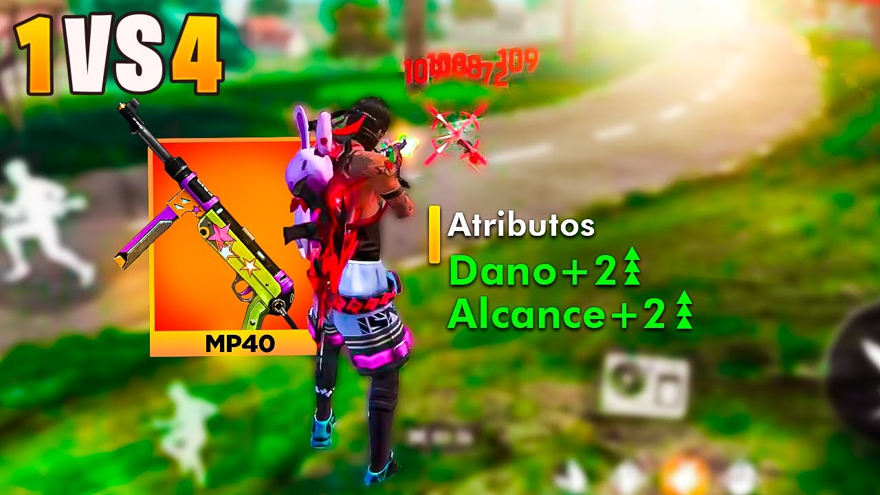 TESTEI A MP40 ATRIBUTADA NO RUSHADÃO SOLO VS SQUAD!! FREE FIRE MOBILE