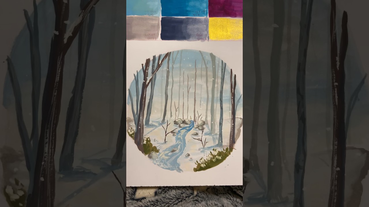 Trying out the Holbein Irodori winter gouache set
