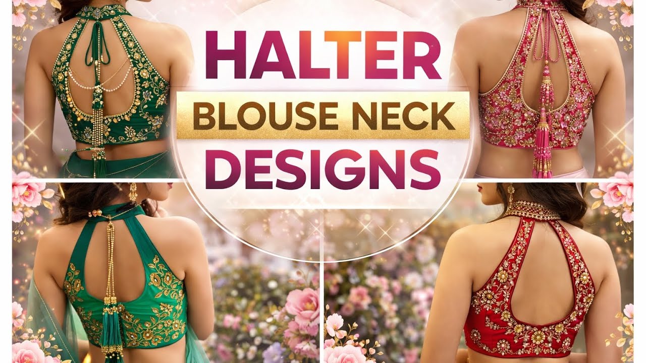 2026 Free Live Blouse Class //Halter Neck with Coat Collar Blouse tutorial