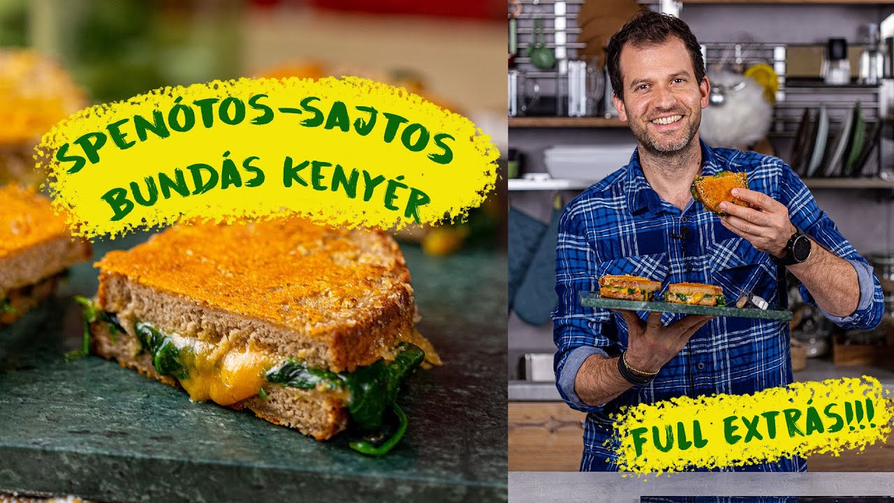 FULL EXTRÁS spenótos-sajtos BUNDÁSKENYÉR-SZENDVICS 🧀🥪
