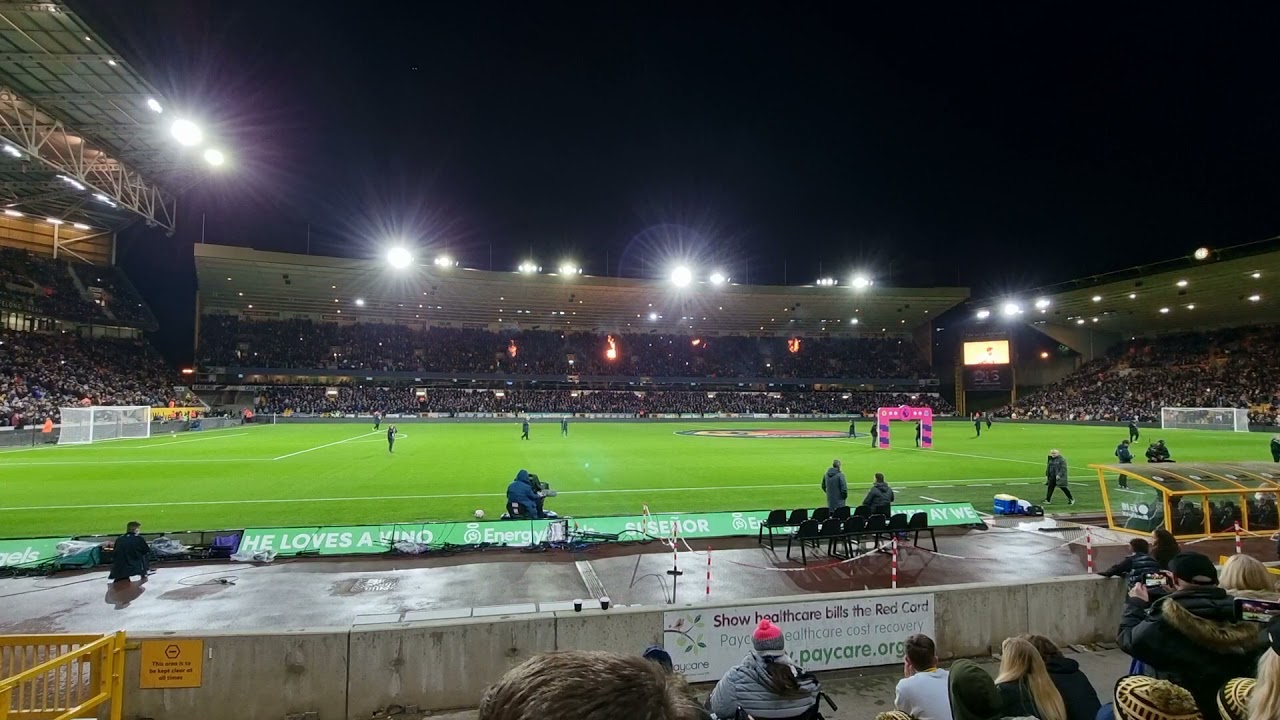 Wolves Light Show and player walkout vs Everton 1st November 2021