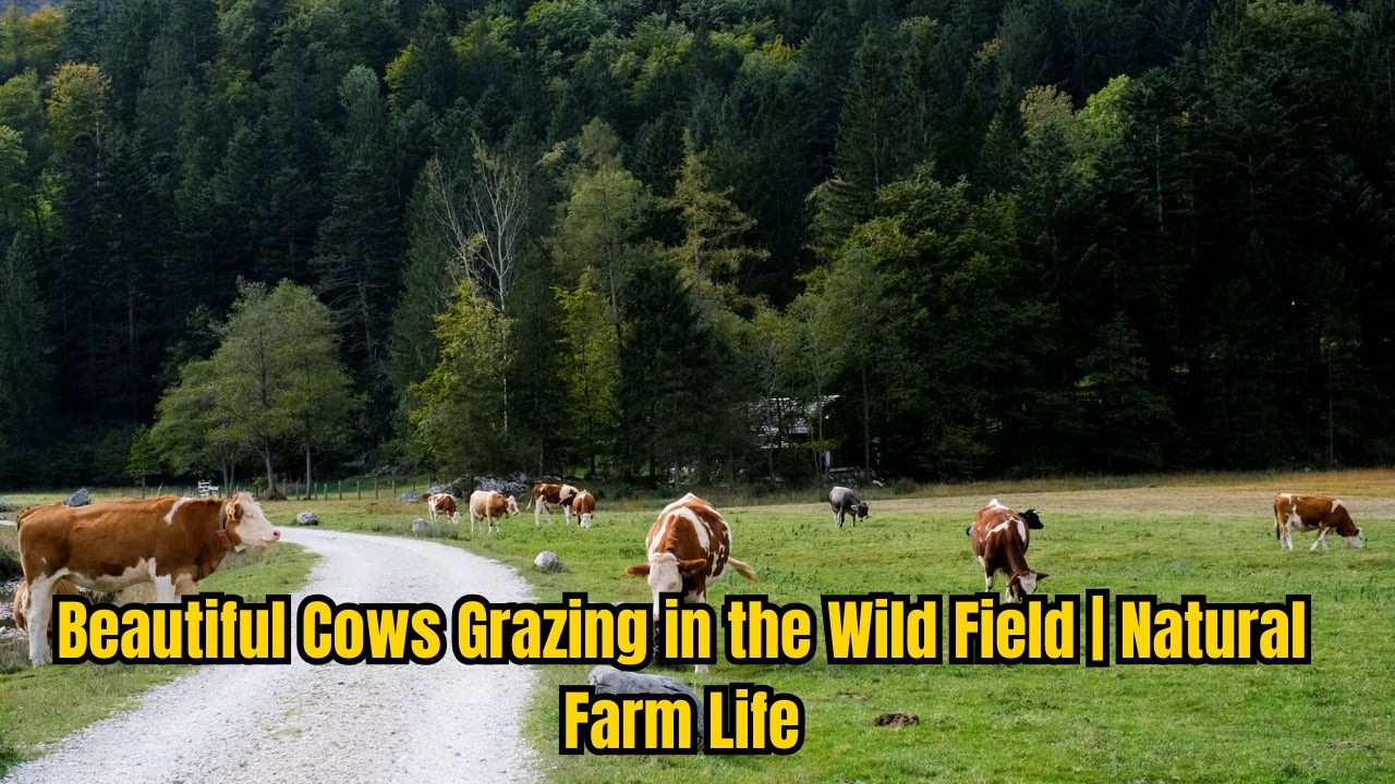 Peaceful Cows Grazing Freely in the Wild | Beautiful Farm Life