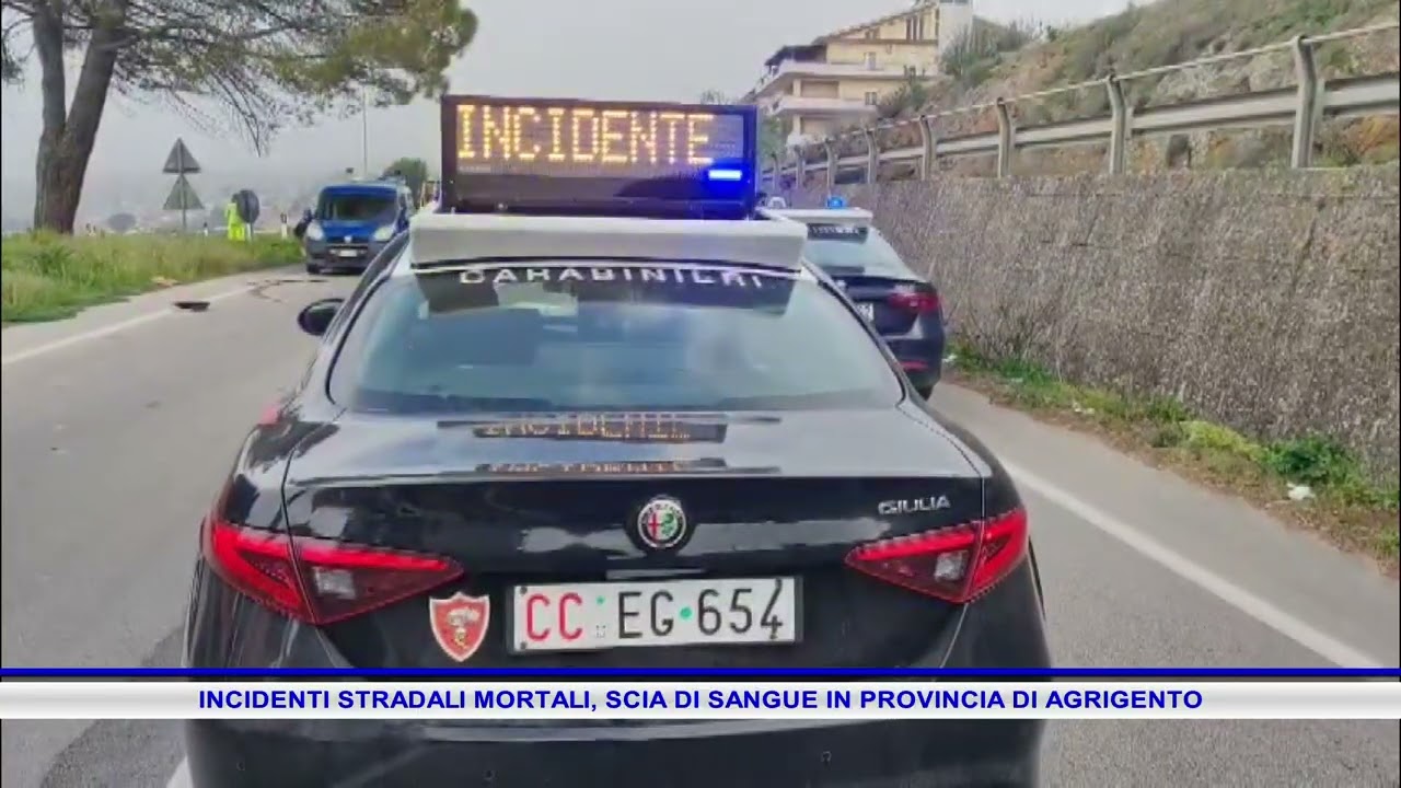 INCIDENTI STRADALI MORTALI, SCIA DI SANGUE IN PROVINCIA DI AGRIGENTO