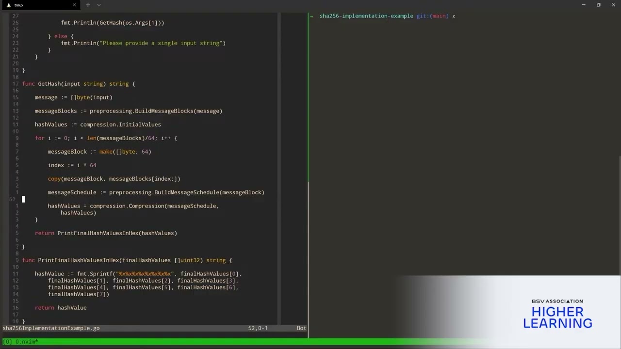 SHA 256 GoLang Implementation - Compression