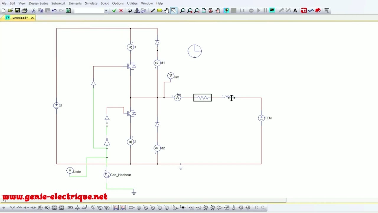 Simulation du Hacheur Reversible Courant sous Psim