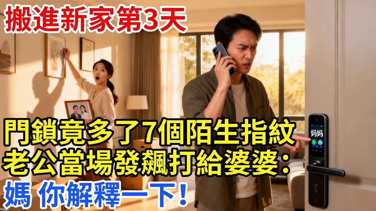 搬進新家第3天，門鎖竟多了7個陌生指紋！老公當場發飆打給婆婆：媽！你解釋一下！#【家和錦囊】#婚姻家庭#婚後生活#婆媳矛盾#拒絕內耗#婆媳關