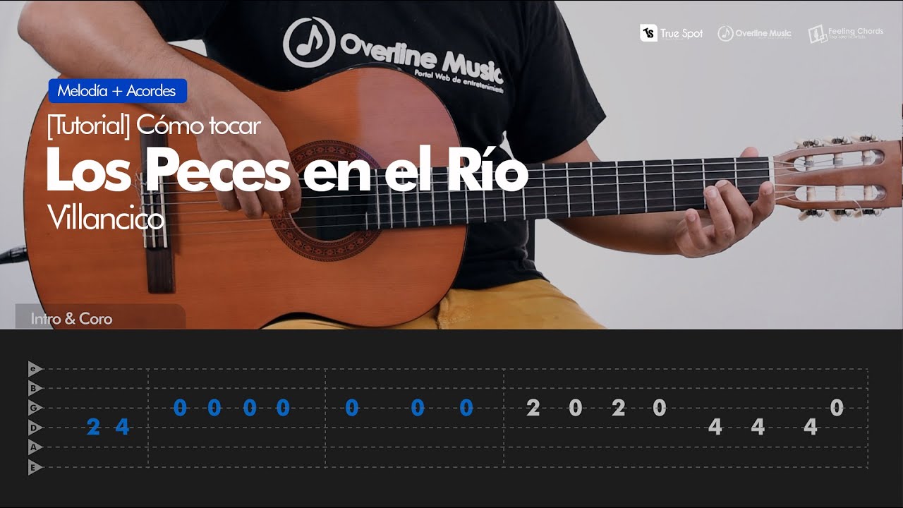 Cómo tocar Los Peces En El Rio (Villancico) | TAB Melodía + Acordes | Overline Music Tutorial