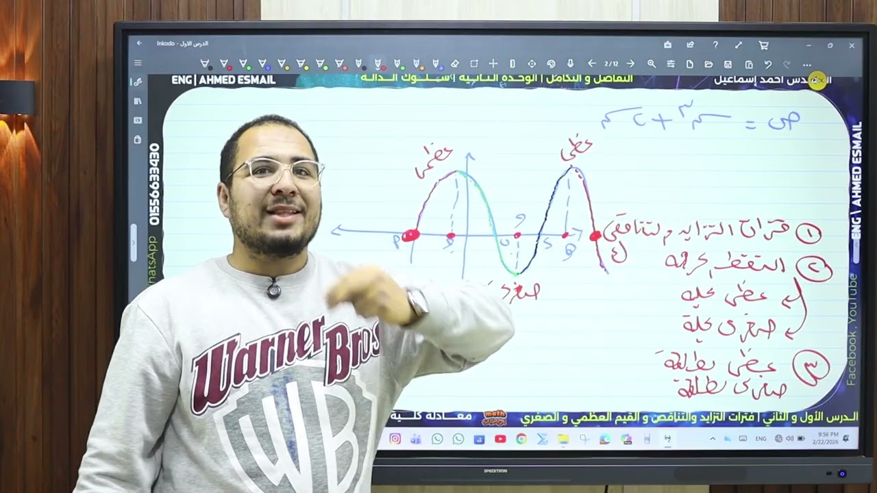 التفاضل و التكامل | فترات التزايد و التناقص و النقط الحرجه 💥