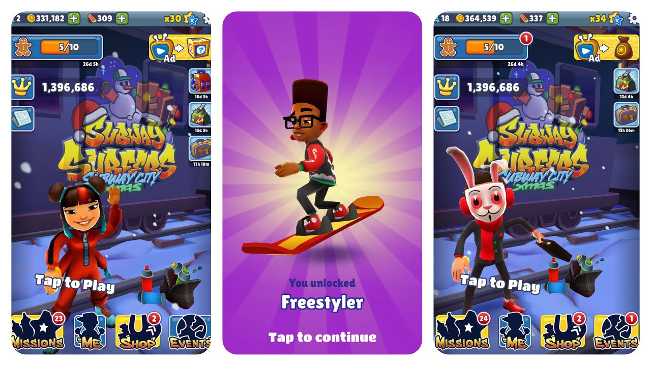 Festive Crew Jingle all the way in Subway City Xmas Subway Surfers 2022