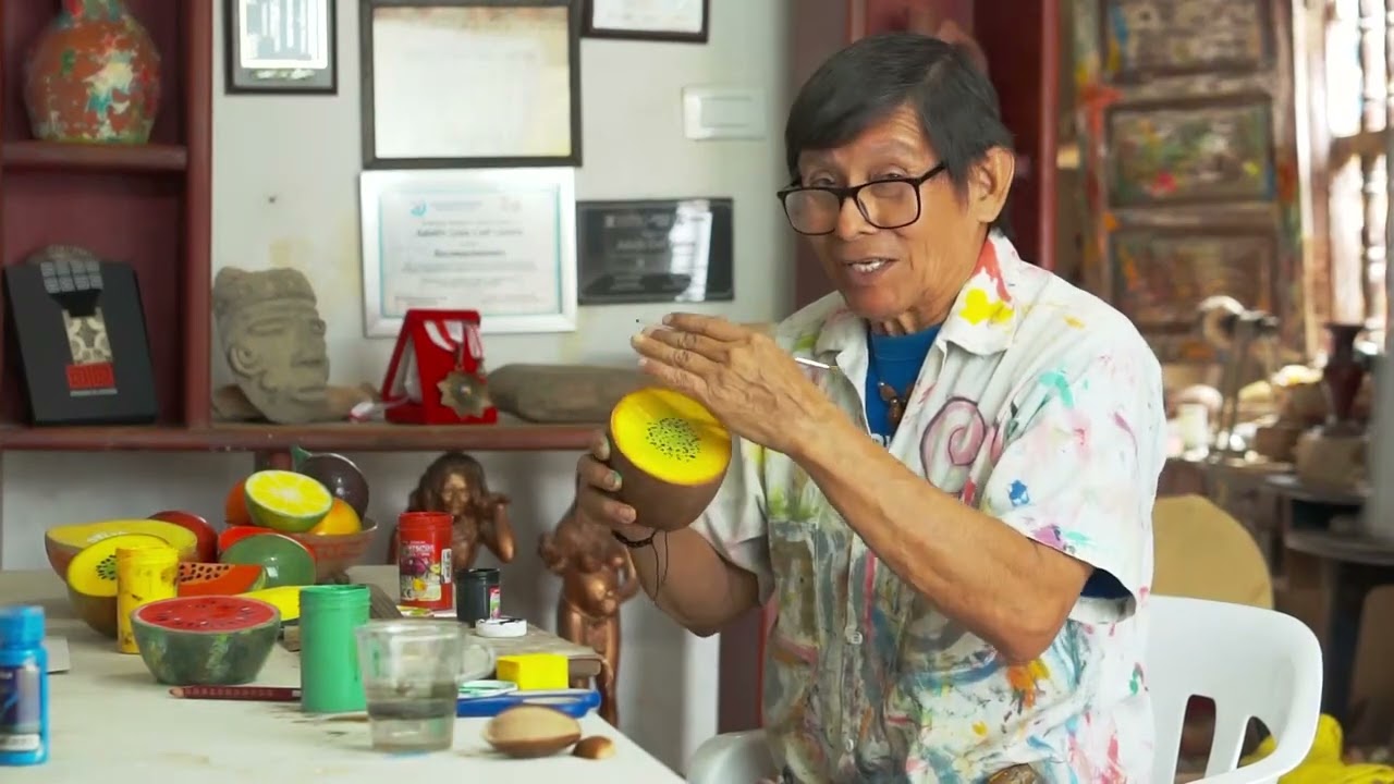 Como se hace:  Artesanías en totumo (Media Fruta)