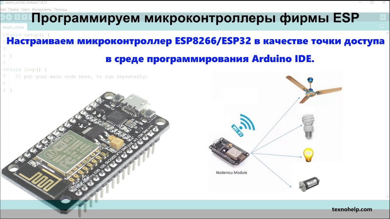 Урок №4. Настраиваем ESP8266 / ESP32 в качестве точки доступа в среде программирования Arduino IDE.
