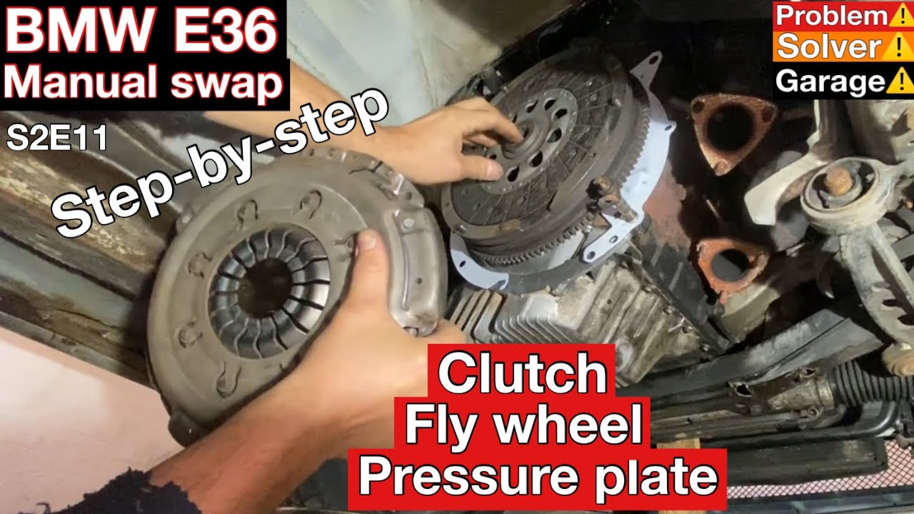 BMW E36 Fly wheel, Pressure plate, Clutch disc, Pilot bearing, Instillation