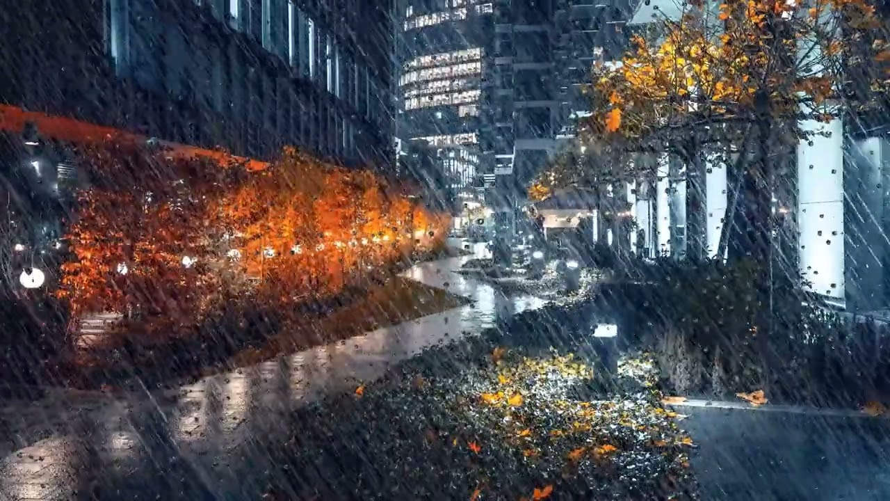 Forte Chuva na Cidade Para Dormir e Relaxar, Durma Instantaneamente em 3 Minutos