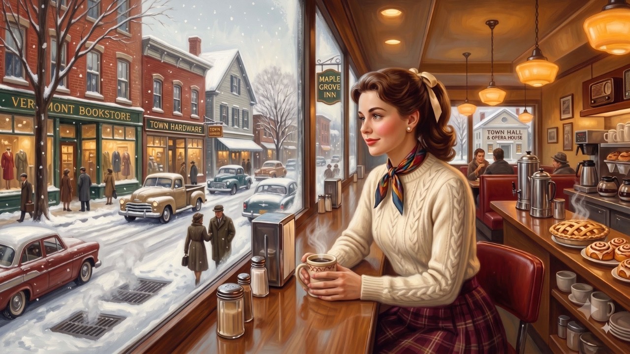 A Cozy Snowy Morning in 1955 America ❄️☕ | Timeless Americana Music