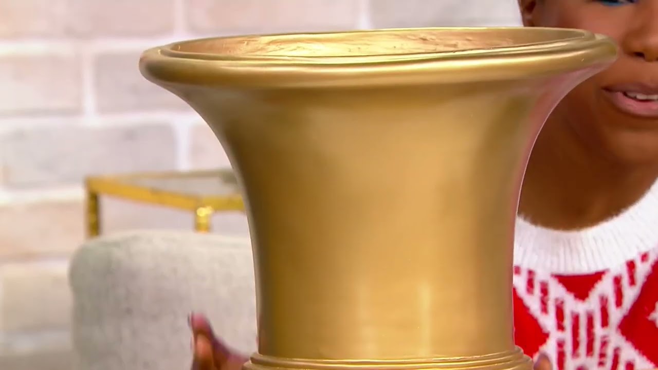 Simply Stunning Small or Large Gold Urn by Janine Graff on QVC