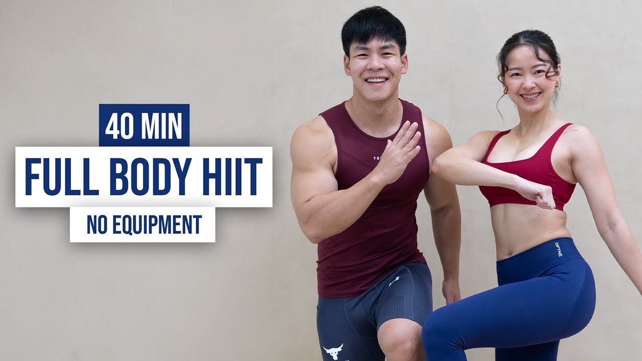 40 MIN FULL BODY HIIT I No Equipment Needed, Warm up & Cool Down Included
