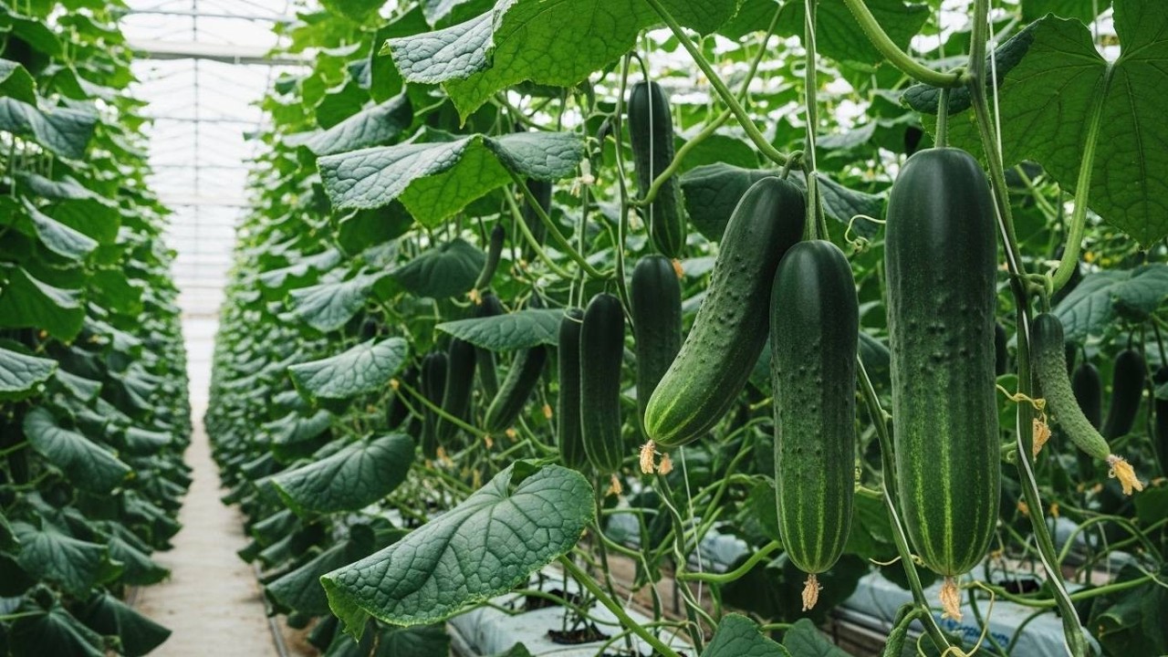 Greenhouse Cucumber Farming and Harvesting | Modern Agriculture Technology