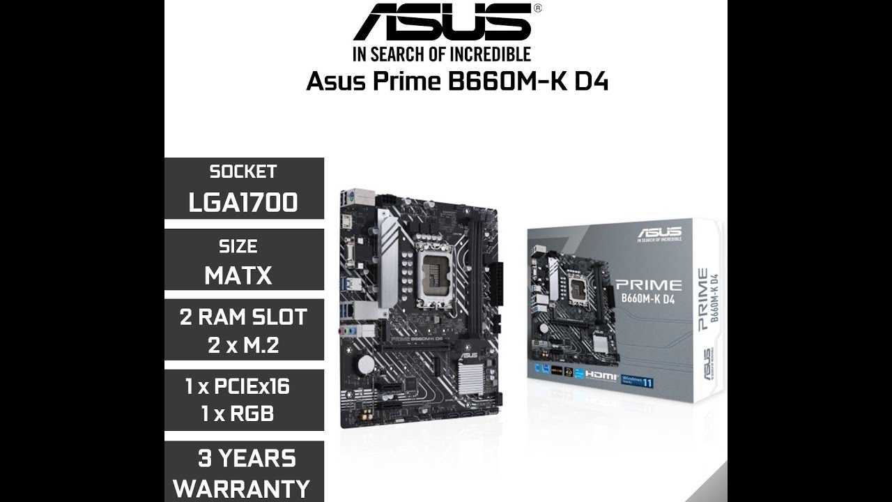 ASUS PRIME B660M-K D4 Motherboard Unboxing and Overview