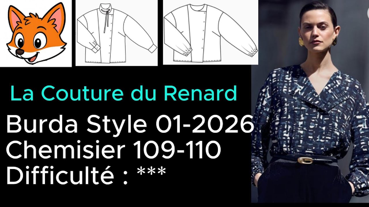 Coudre le chemisier Burda 109-110 #burdastyle janvier 26– Tutoriel (niveau intermédiaire/avancé)