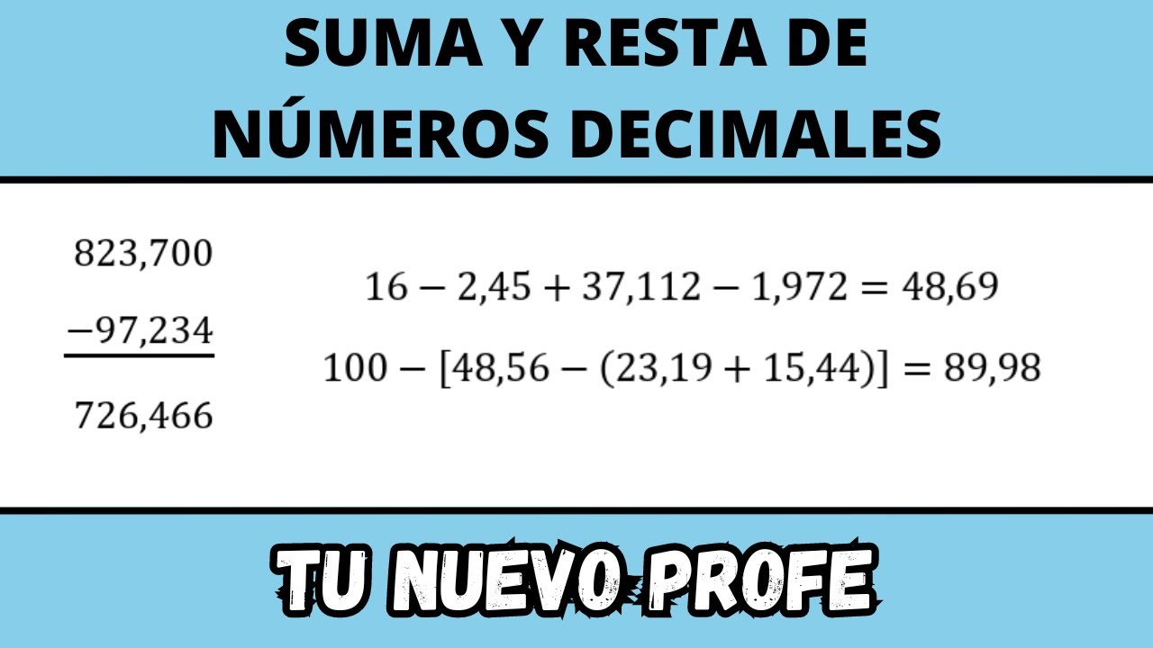 ¿Cómo sumar y restar números decimales? (1/2)