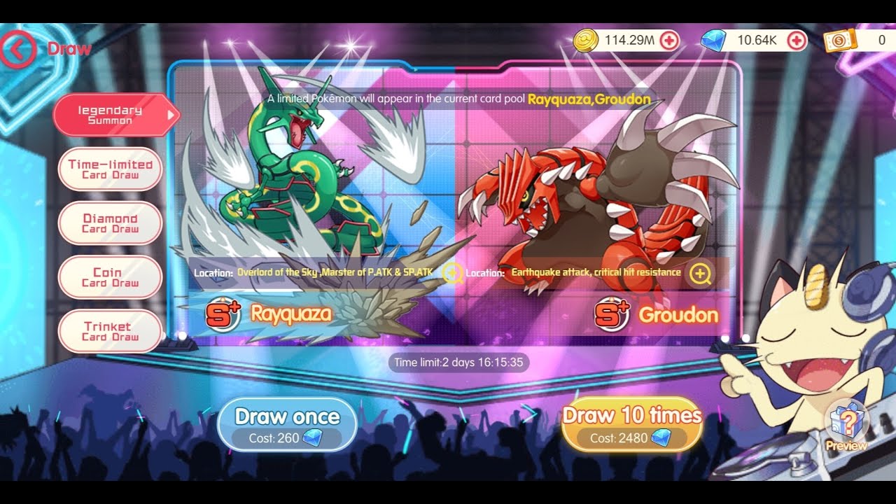 Pocket Incoming : Legendary Summon 8X draw 10 times get S+ pokemon