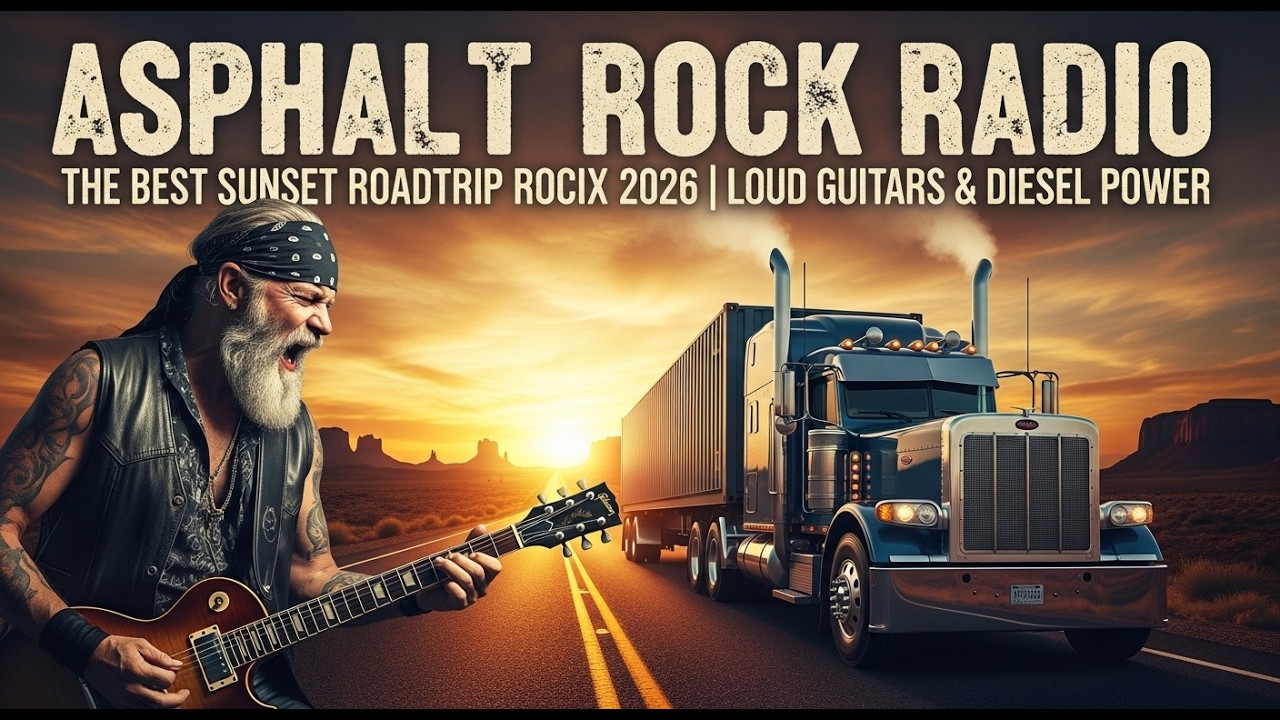 ASPHALT ROCK RADIO – THE BEST SUNSET ROADTRIP ROCK MIX 2026 | LOUD GUITARS & DIESEL POWER