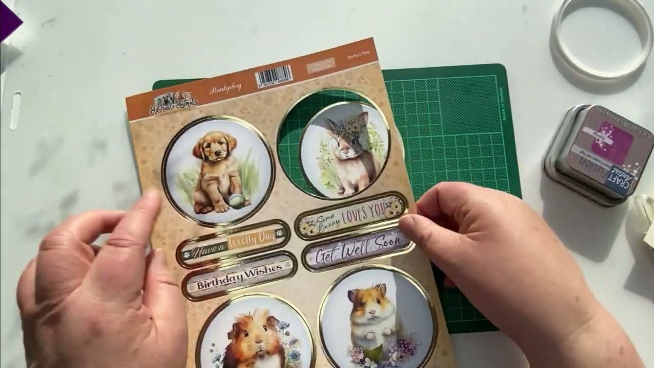 The Craft Corner - 4 Minute Make Hunkydory Adorable Animals Topper Greeting Card