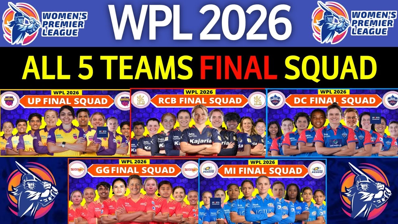 WPL 2026 &mdash; финальный состав команды | WPL All Team Squad 2026 | Финальный состав RCB, MI, DC, UP,...